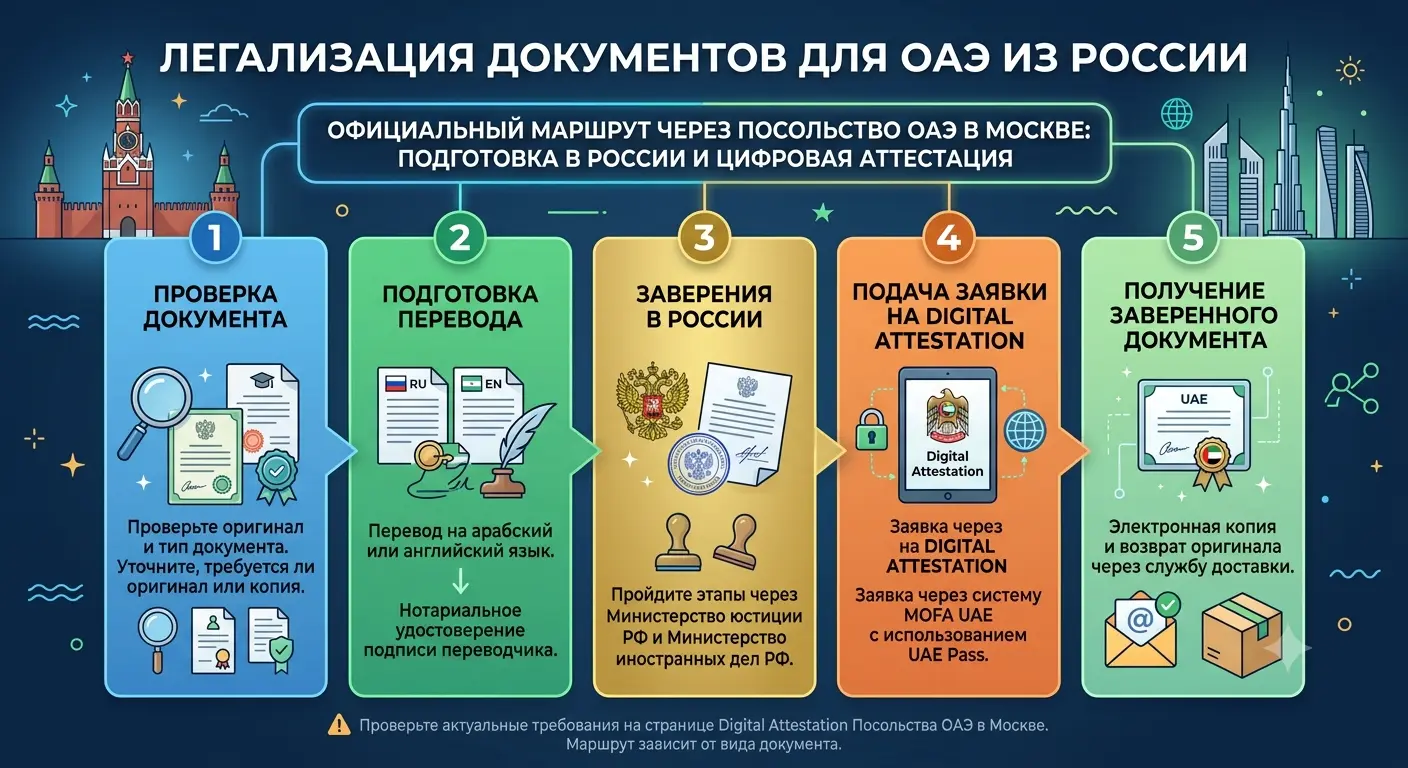 Как проходит легализация документов для ОАЭ